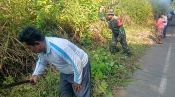 Babinsa Koramil 1310-01/Bitung Bersama Lurah dan Warga Paceda Gelar Karya Bakti Bersih Lingkungan, Dukung Gerakan Indonesia Asri